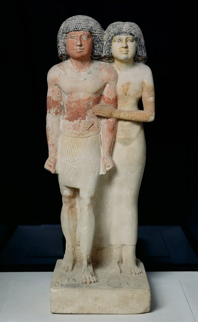 Statue of Raherka and Meresankh, Old Kingdom by Egyptian 5th Dynasty